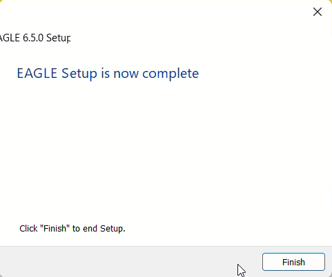 EAGLE Setup is now complete